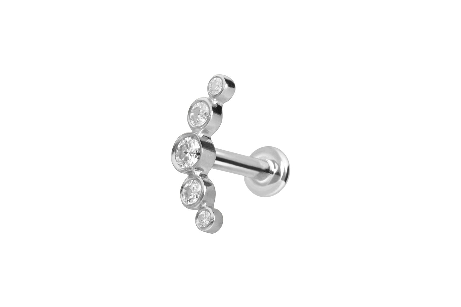 14 Karat Gold Labret mit Innengewinde MOISSANIT-BOGEN