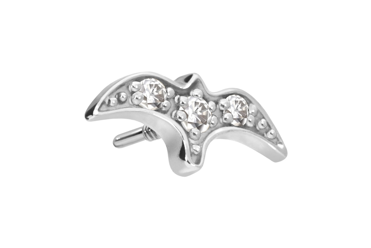 14 carat gold screw-in attachment with external thread MOISSANITE SWALLOW