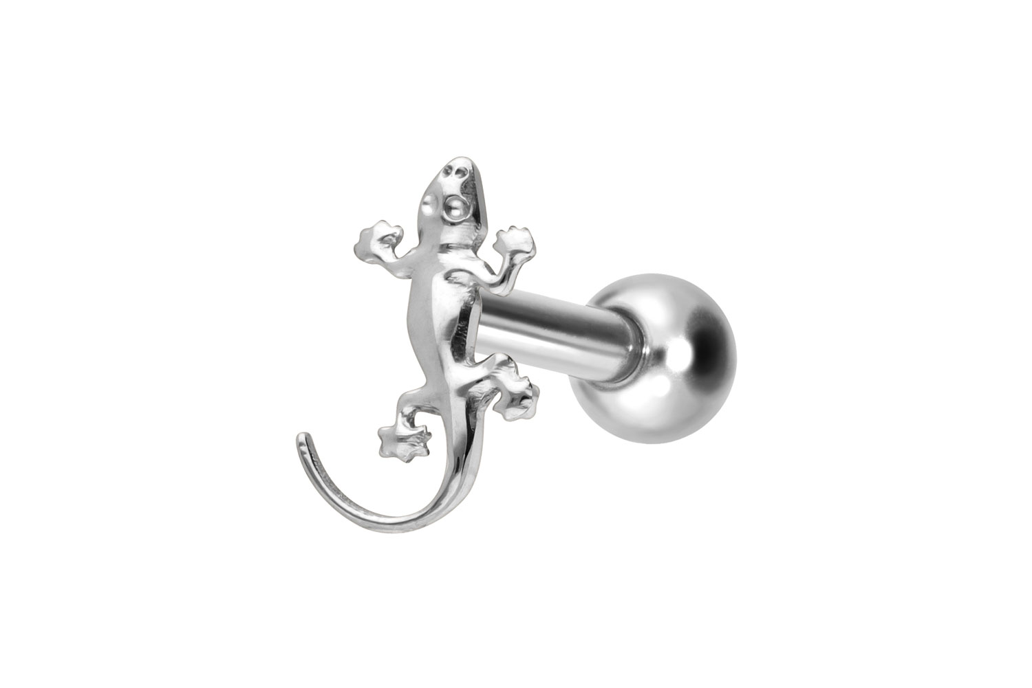 Titanium ear piercing with internal thread GECKO