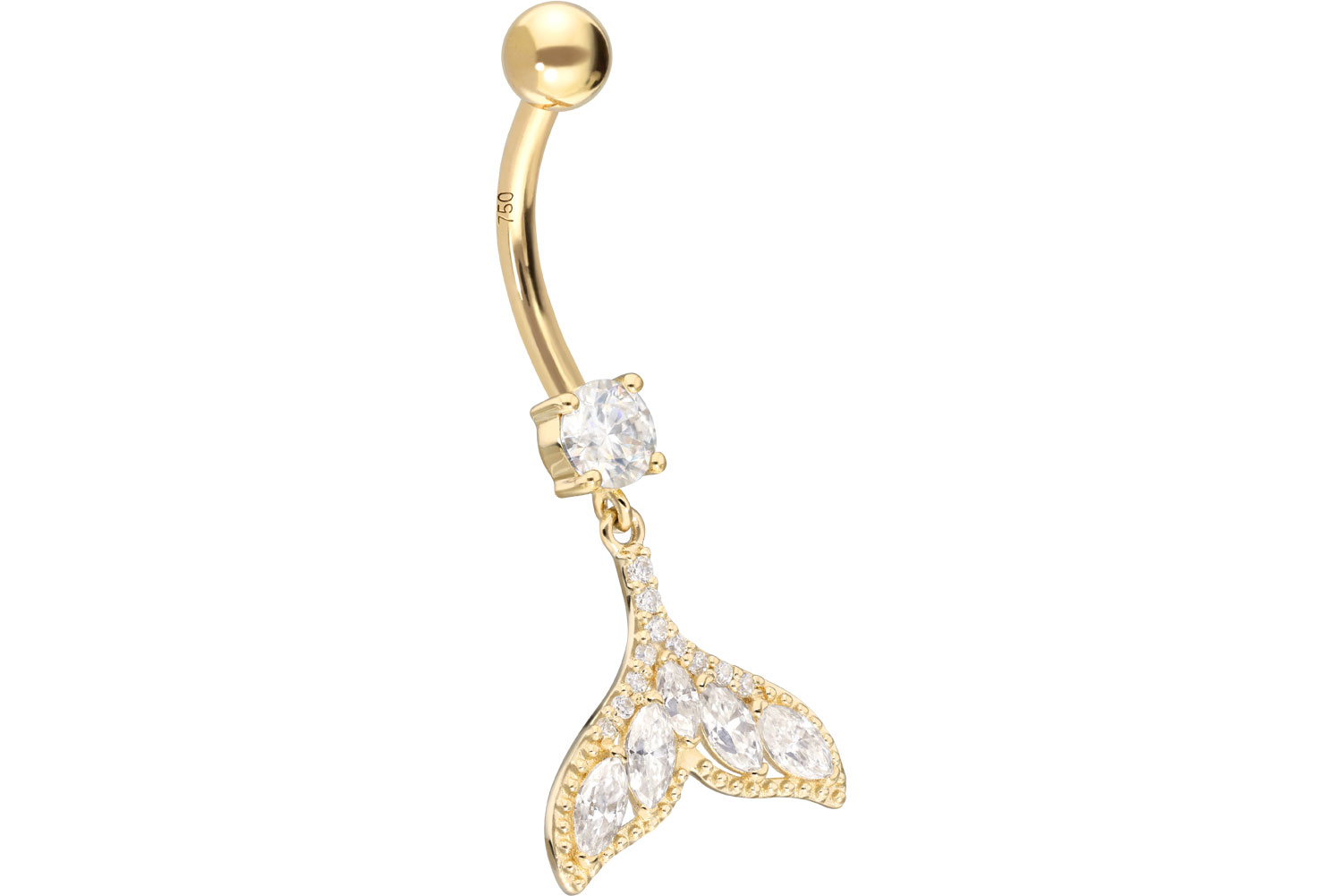 18 Karat Gold Bananabell MOISSANIT-FLOSSE