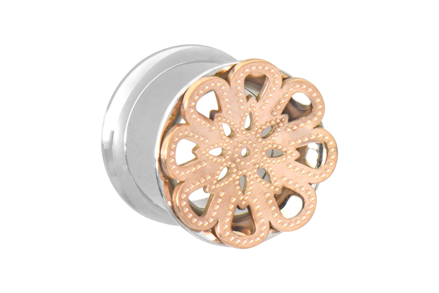 Surgical steel double flared tunnel MANDALA ++SALE++