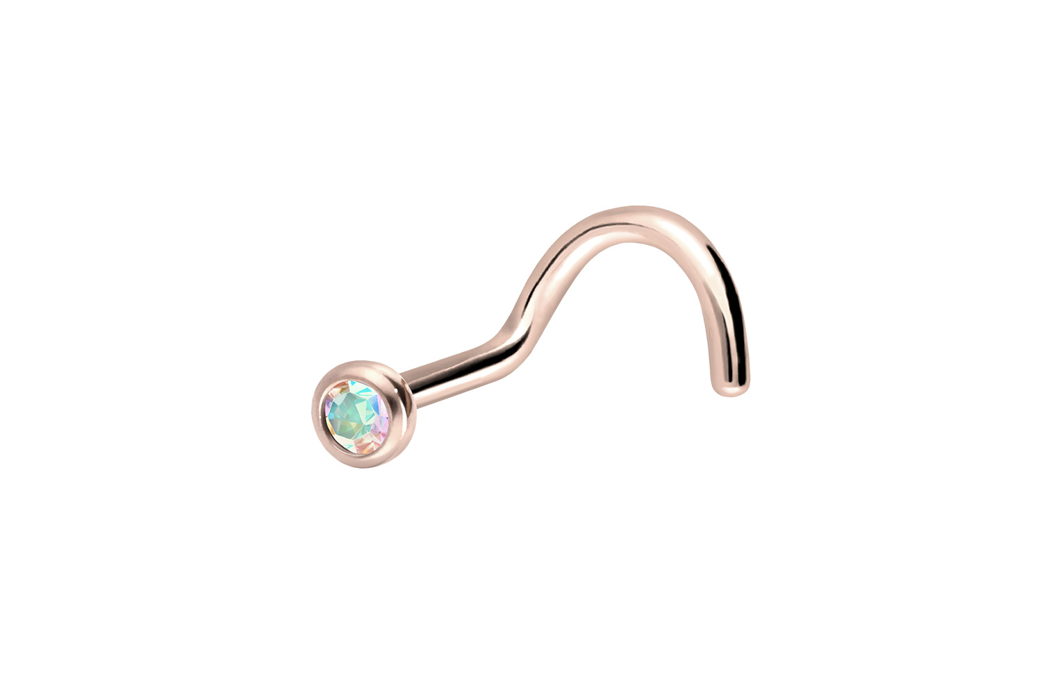 Chirurgenstahl Nasenstecker Spirale KRISTALL