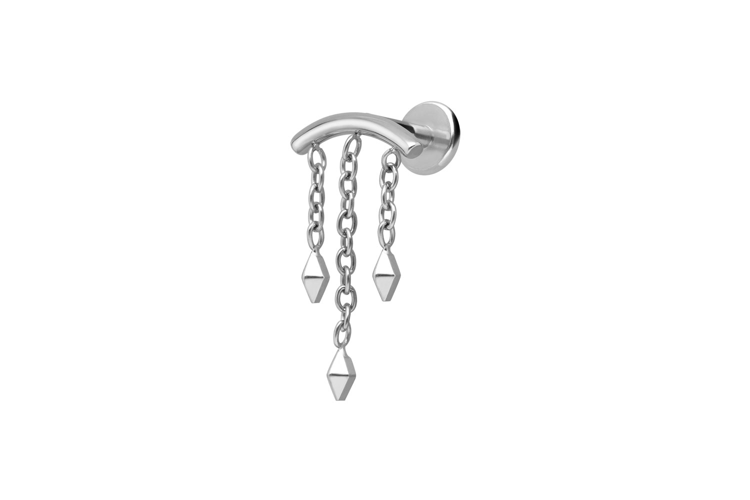Titanium labret with internal thread WIND CHIME