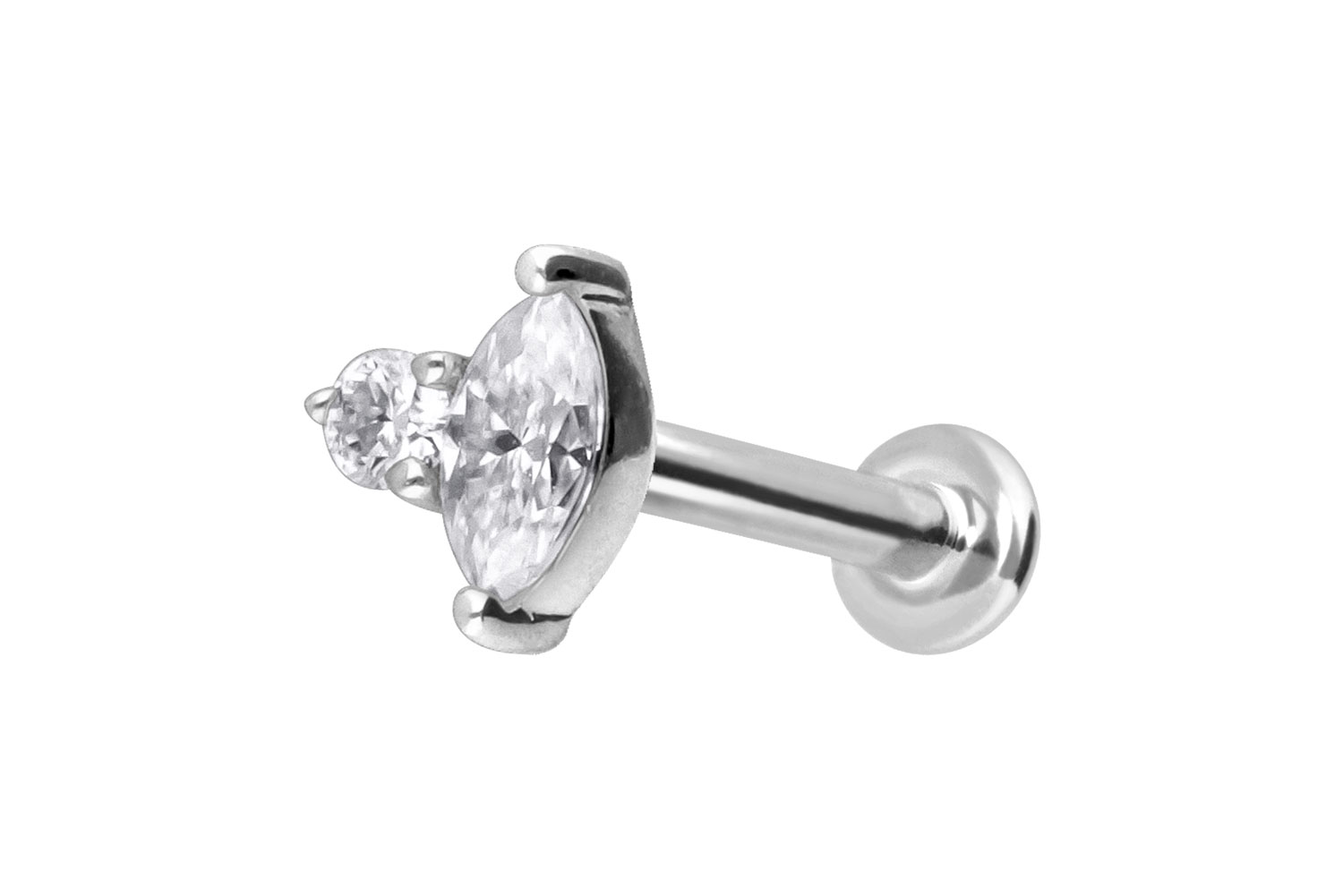 14 carat labret with internal thread design