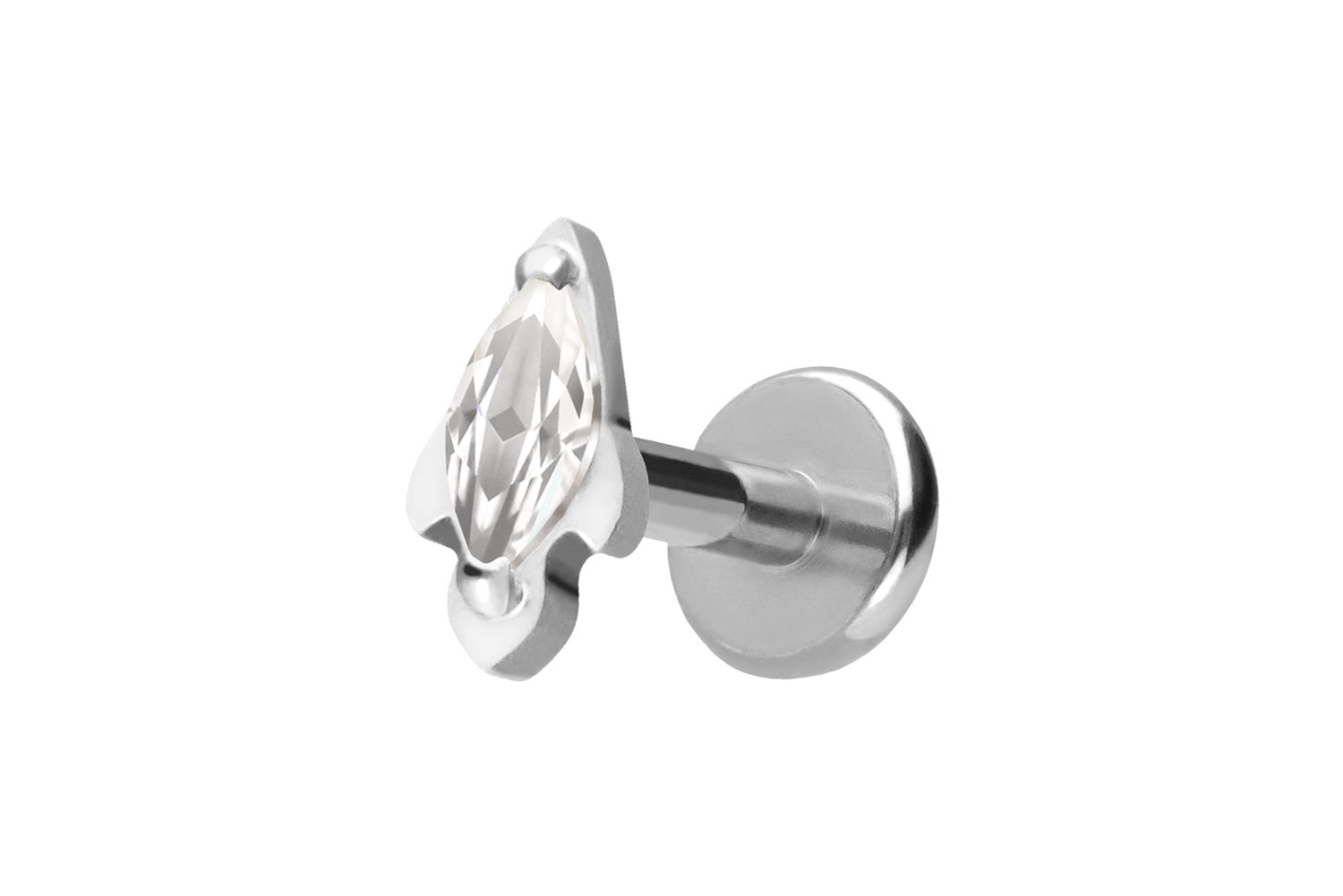 Titanium labret with push fit CRYSTAL ROCKET