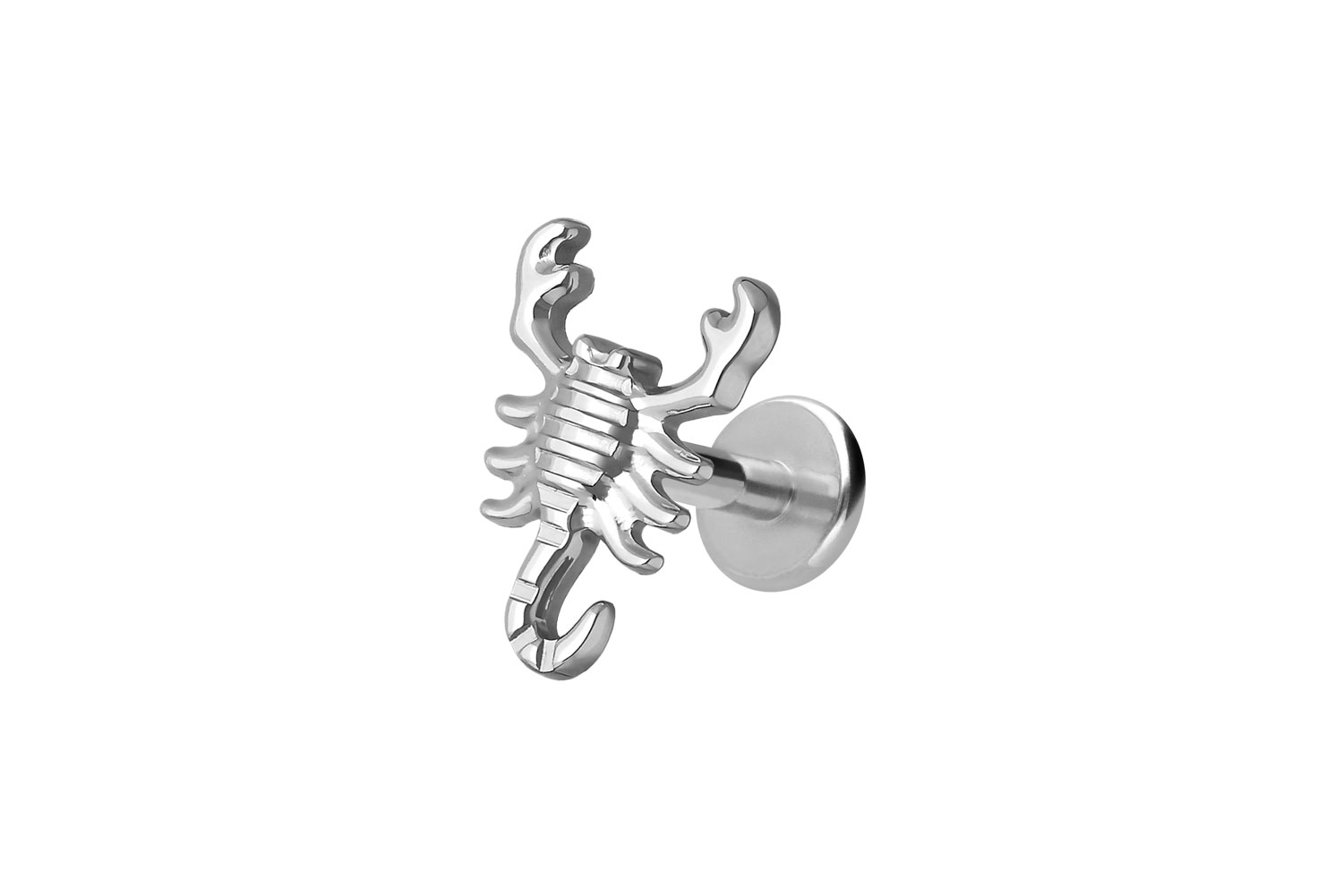 Titanium labret with internal thread SCORPION