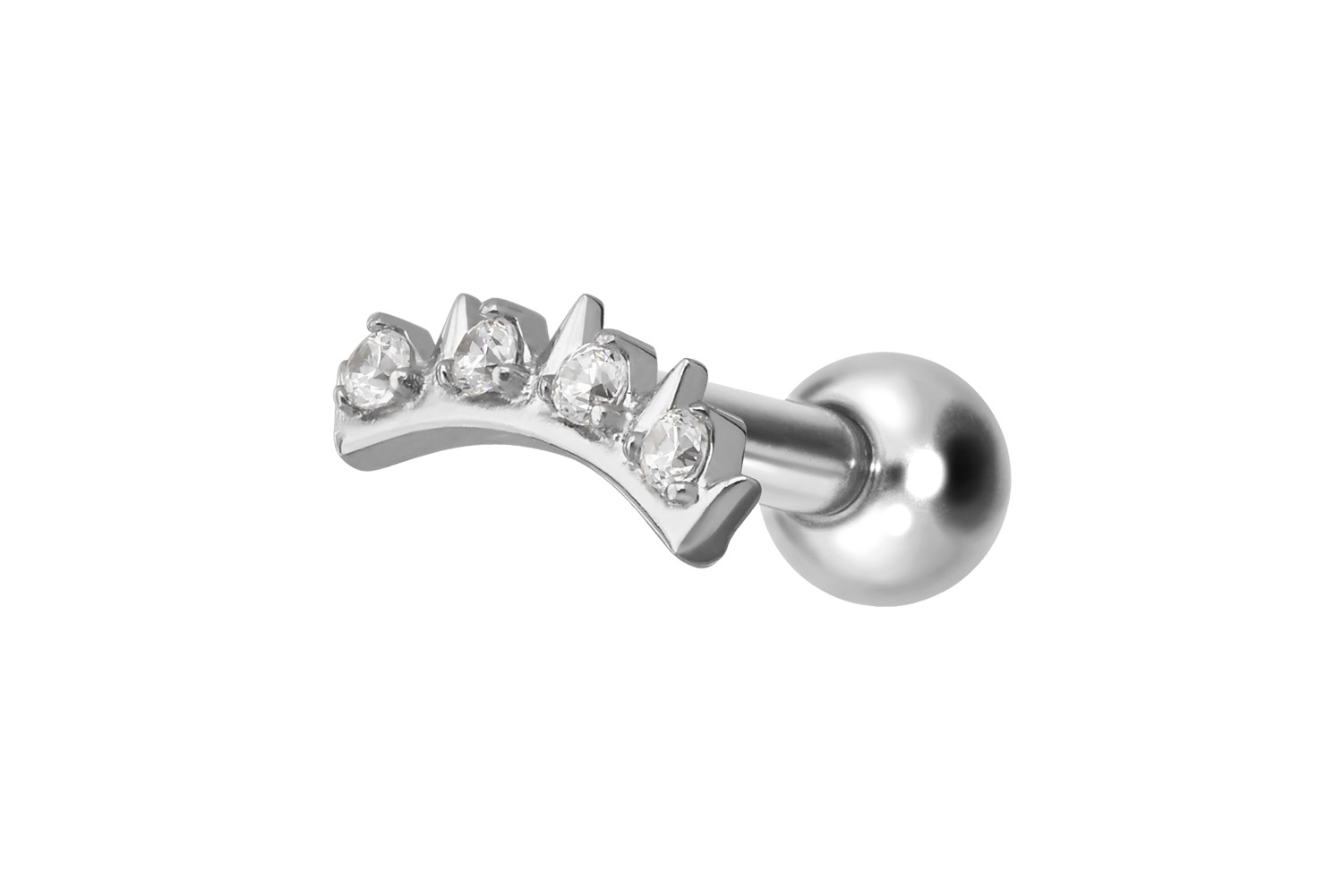 Titan Ohrpiercing mit Innengewinde KRONE