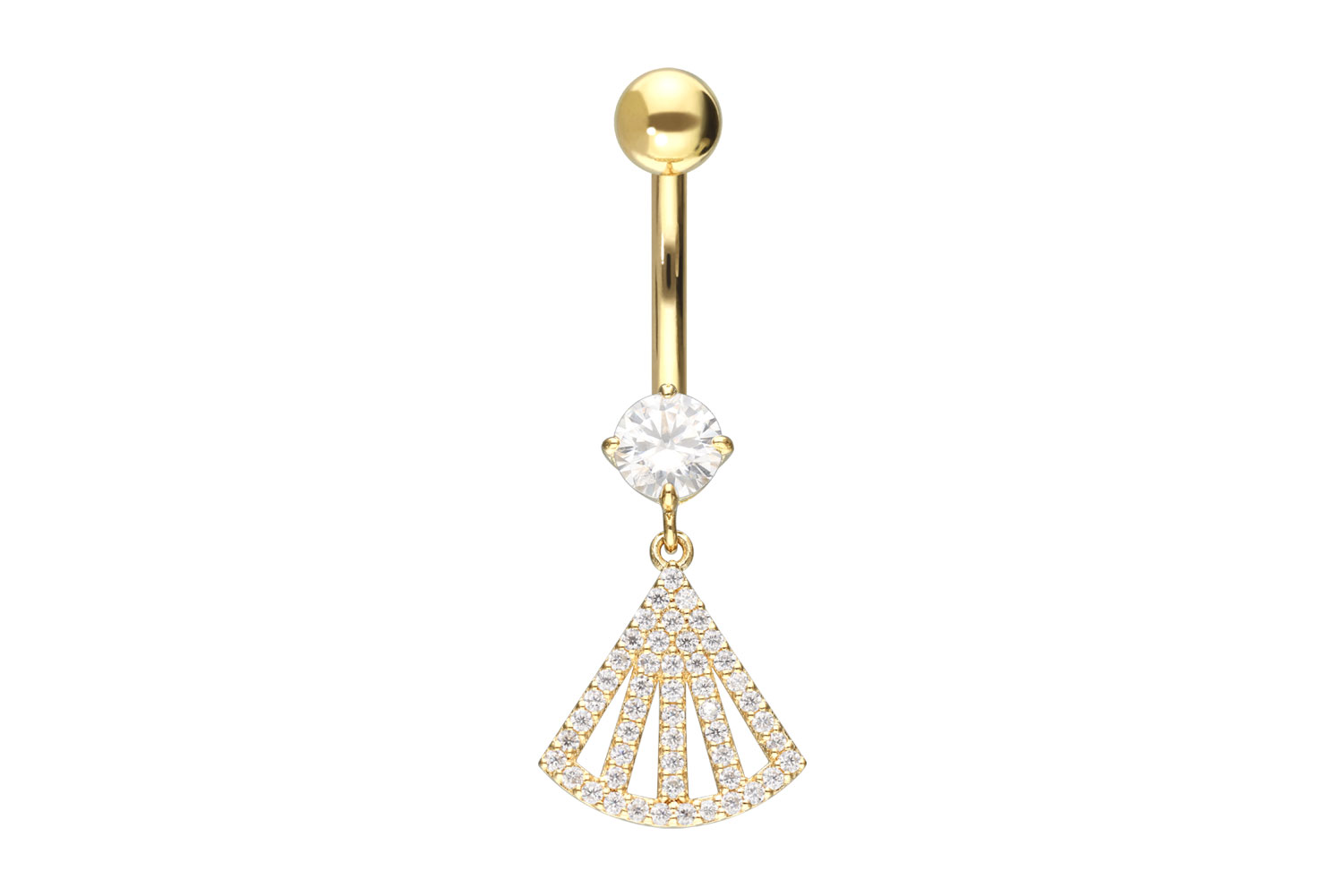18 carat gold bananabell MOISSANITE FAN