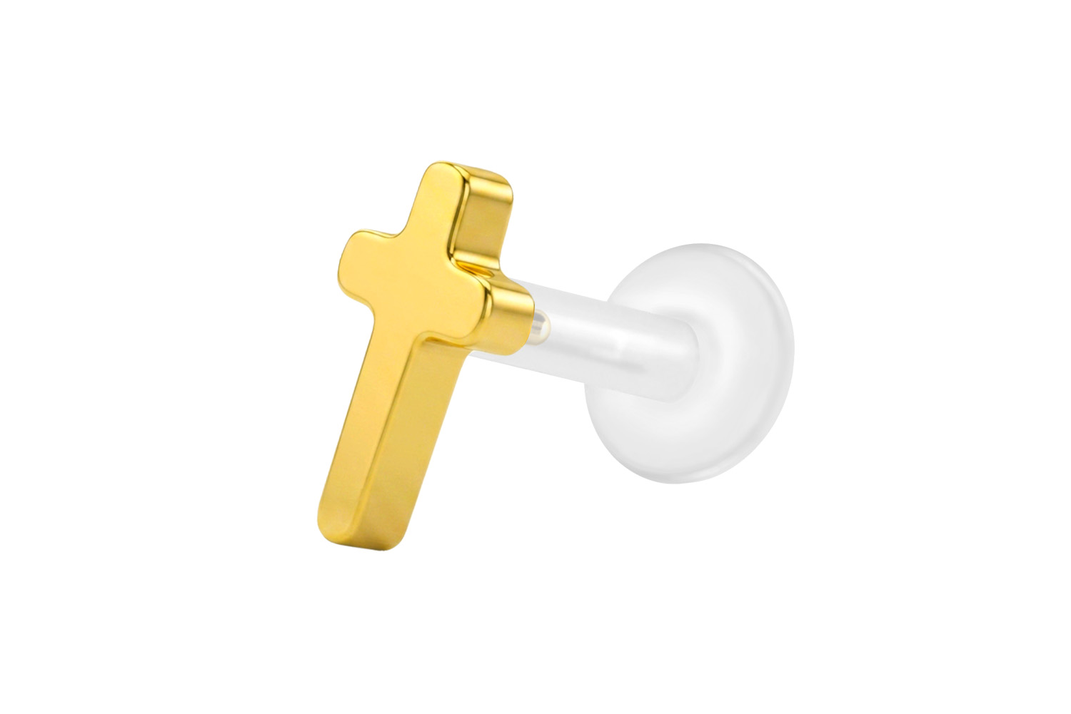 PTFE Labret mit Innengewinde + Titan-Aufsatz KREUZ