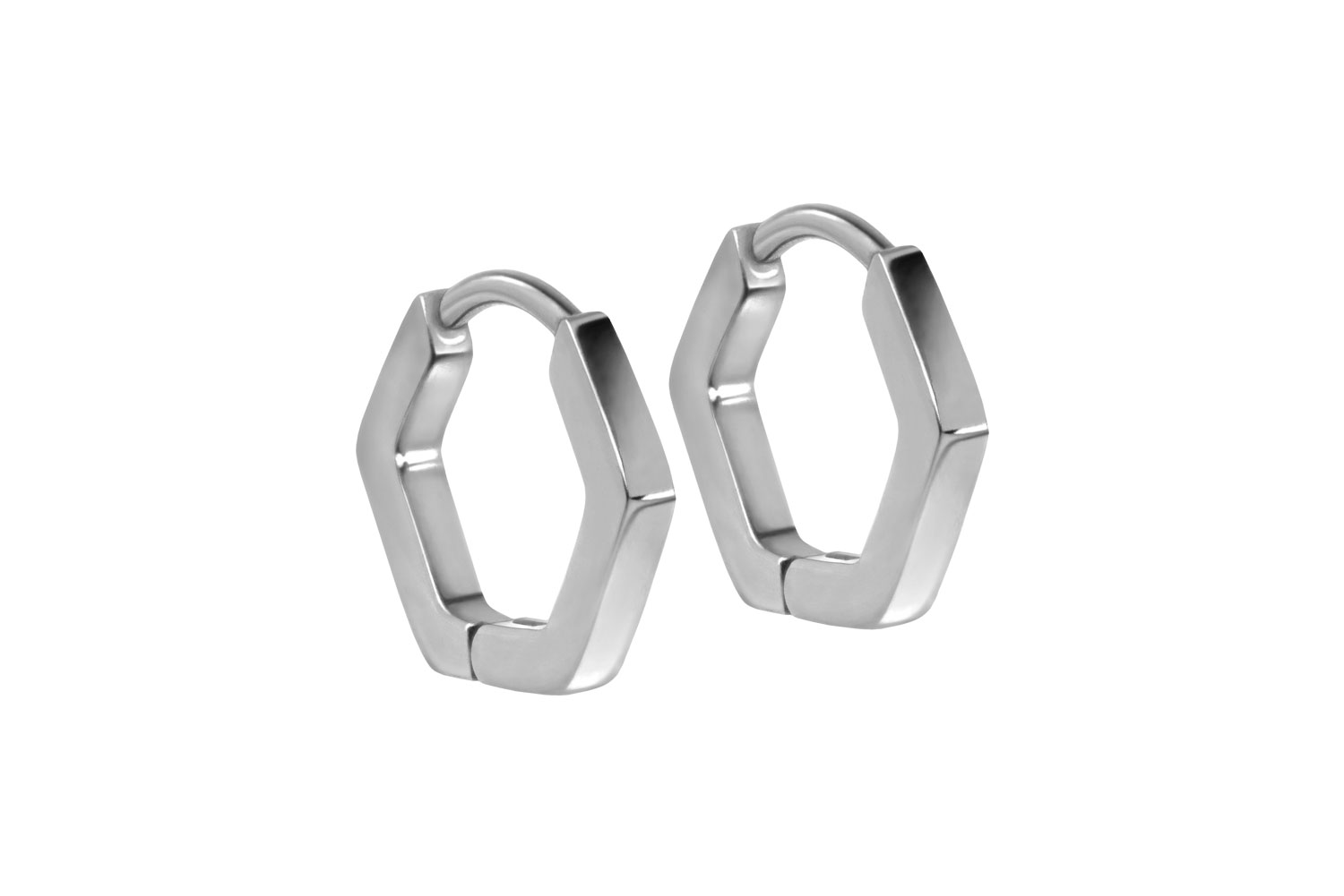 Titan Ohrclicker Creolen SECHSECK