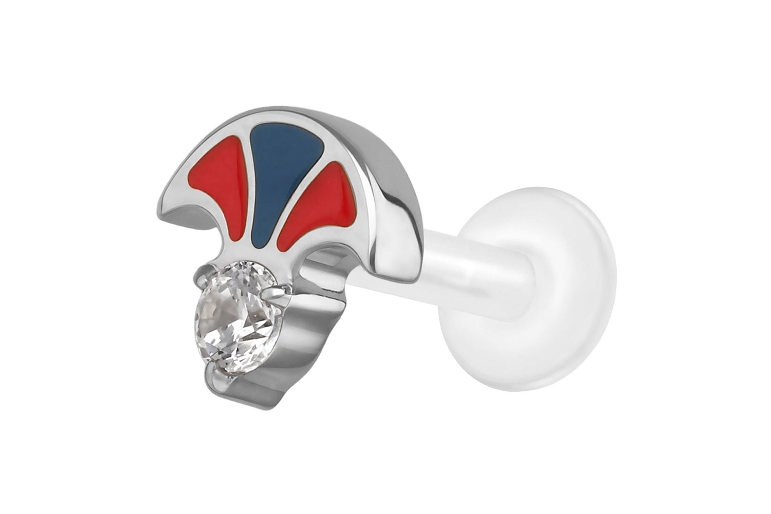 PTFE Labret mit Innengewinde + Titan-Aufsatz FÄCHER