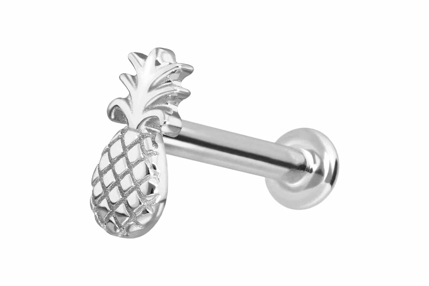 14 Karat Gold Labret mit Push Fit ANANAS