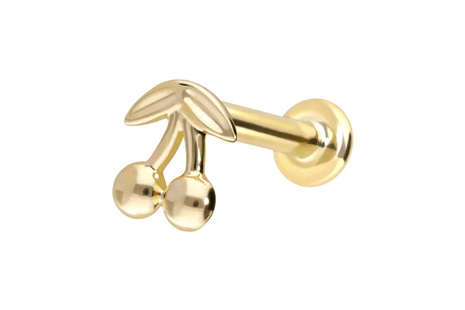 14 Karat Gold Labret mit Innengewinde KIRSCHEN