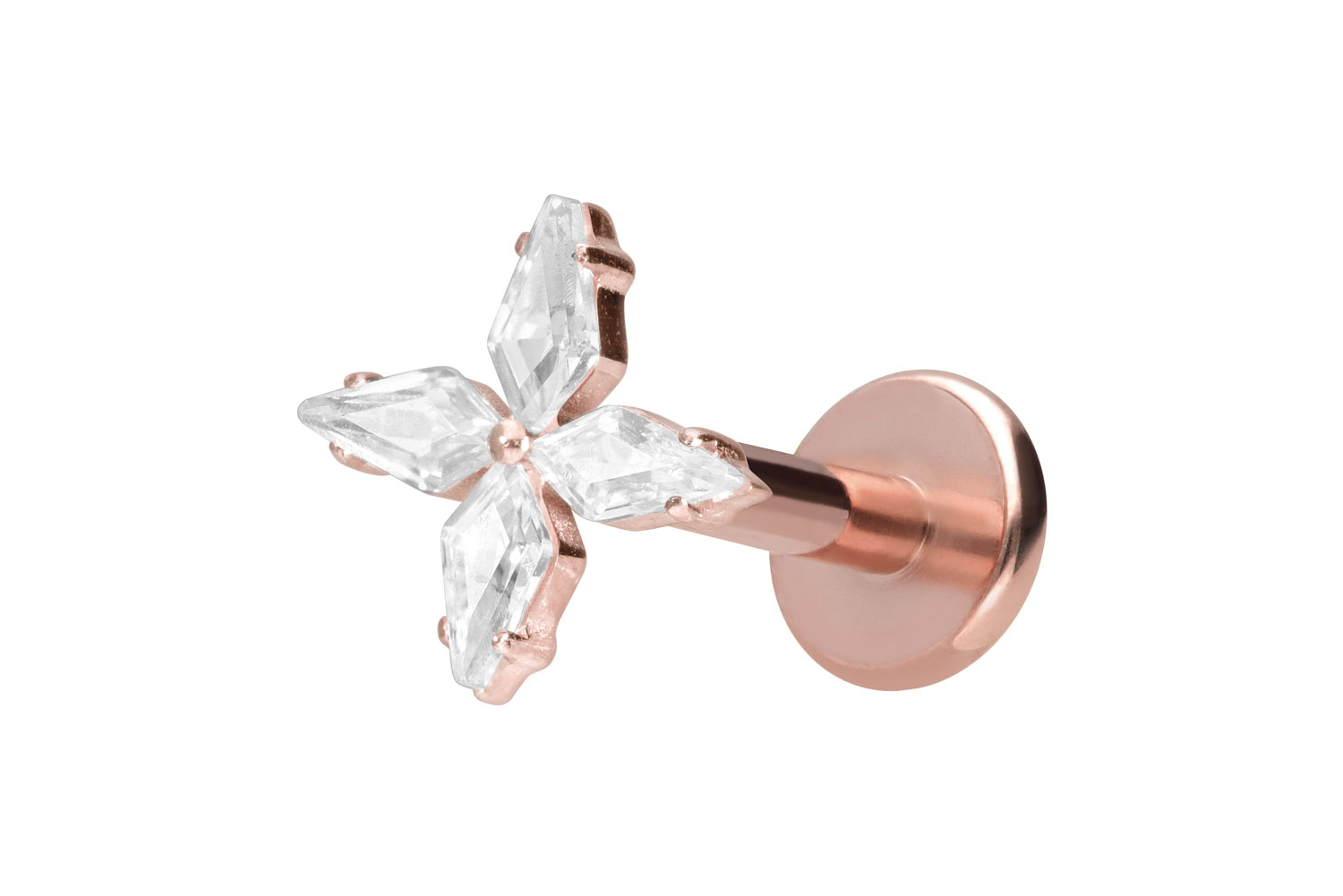 Titan Labret mit Innengewinde KRISTALLSTERN