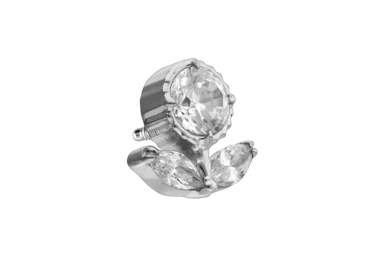 Titanium screw-in attachment with external thread CRYSTAL FLOWER