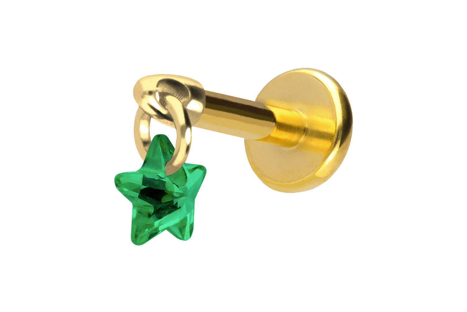 Titanium labret with push fit CRYSTAL STAR