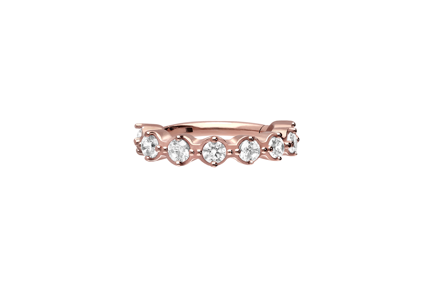 Surgical steel segment ring clicker SETTED CRYSTALS