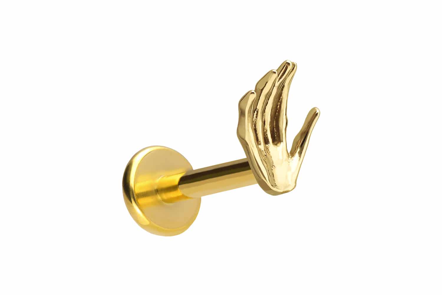 Titanium labret with push fit SKELETON HAND