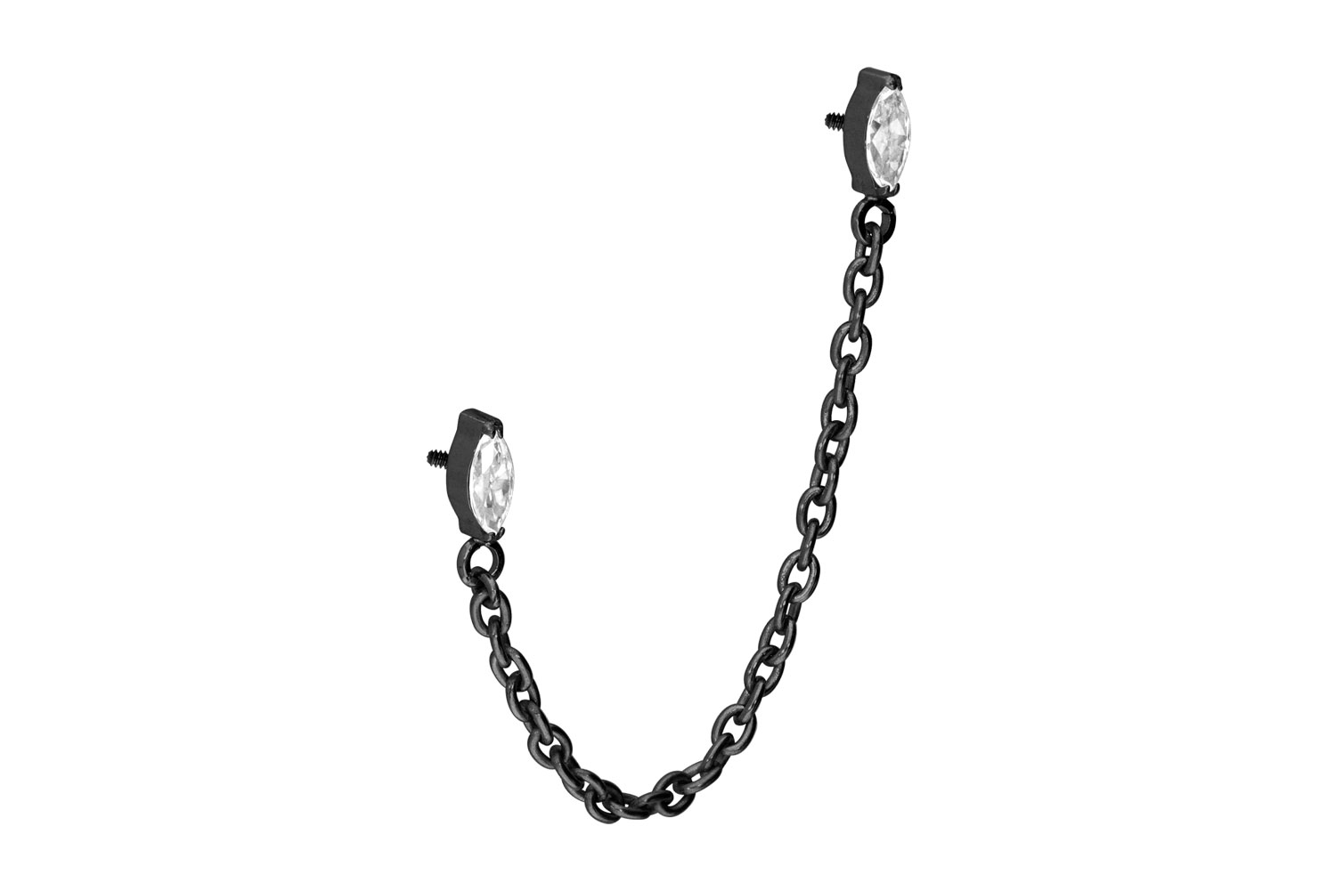 Titan Schraubaufsatz mit Außengewinde 2 KRISTALLTROPFEN + KETTE