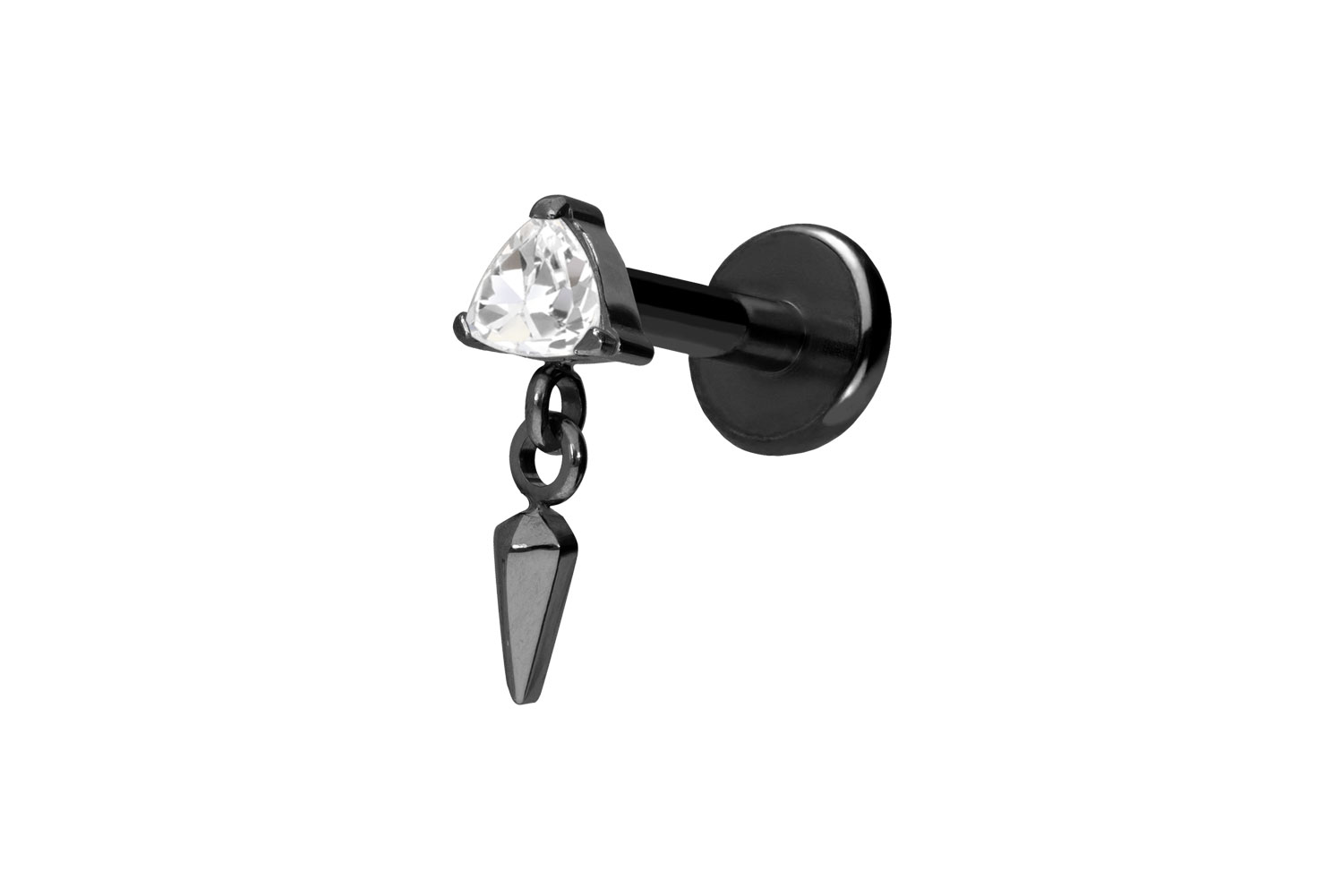 Titan Labret mit Push Fit KRISTALLDREIECK + SPITZE