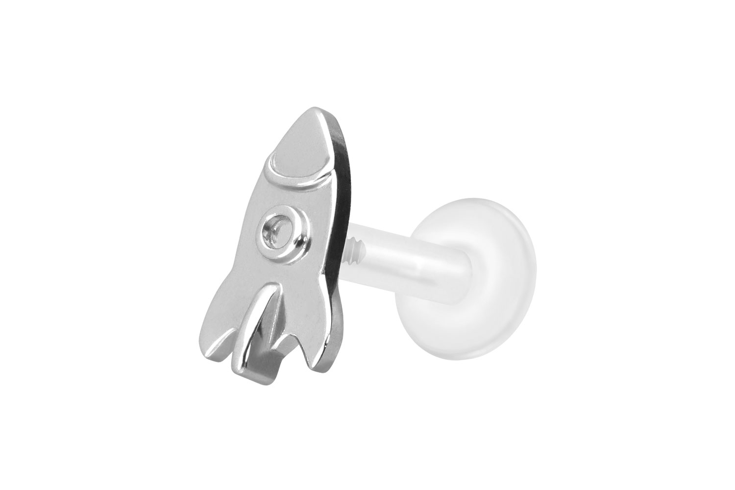 PTFE labret with internal thread + titanium attachment ROCKET