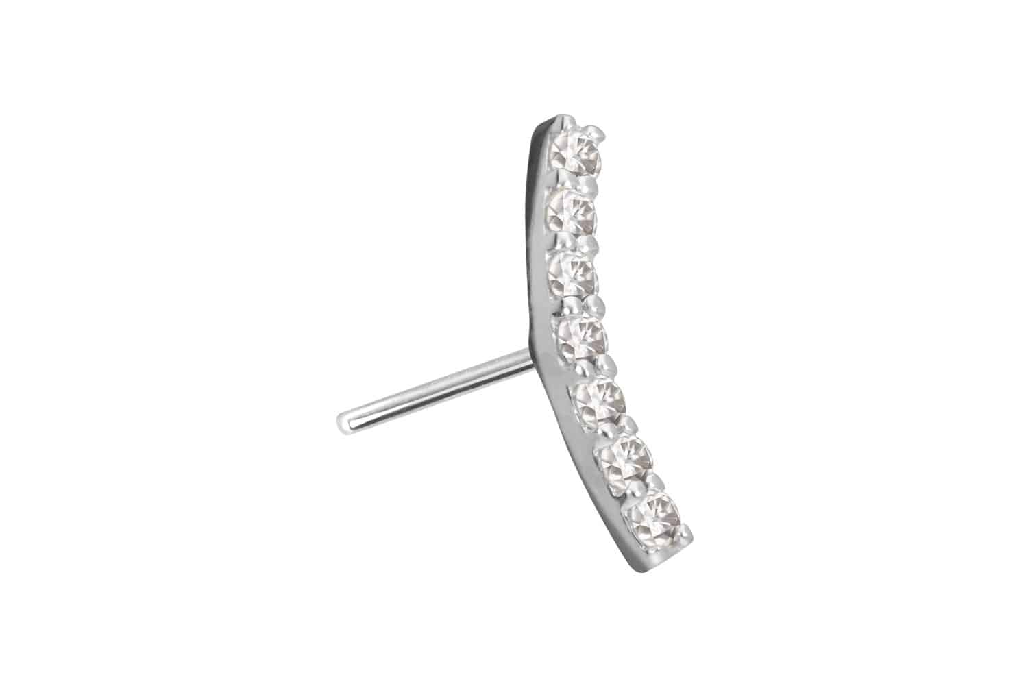14 carat gold attachment with titanium push pin MOISSANITE ARCH