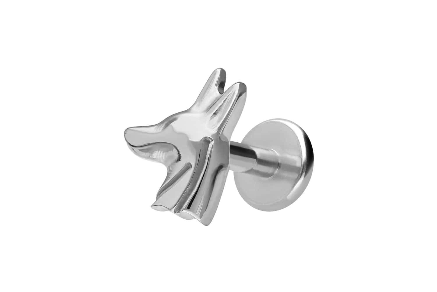 Titanium labret with internal thread ANUBIS HEAD