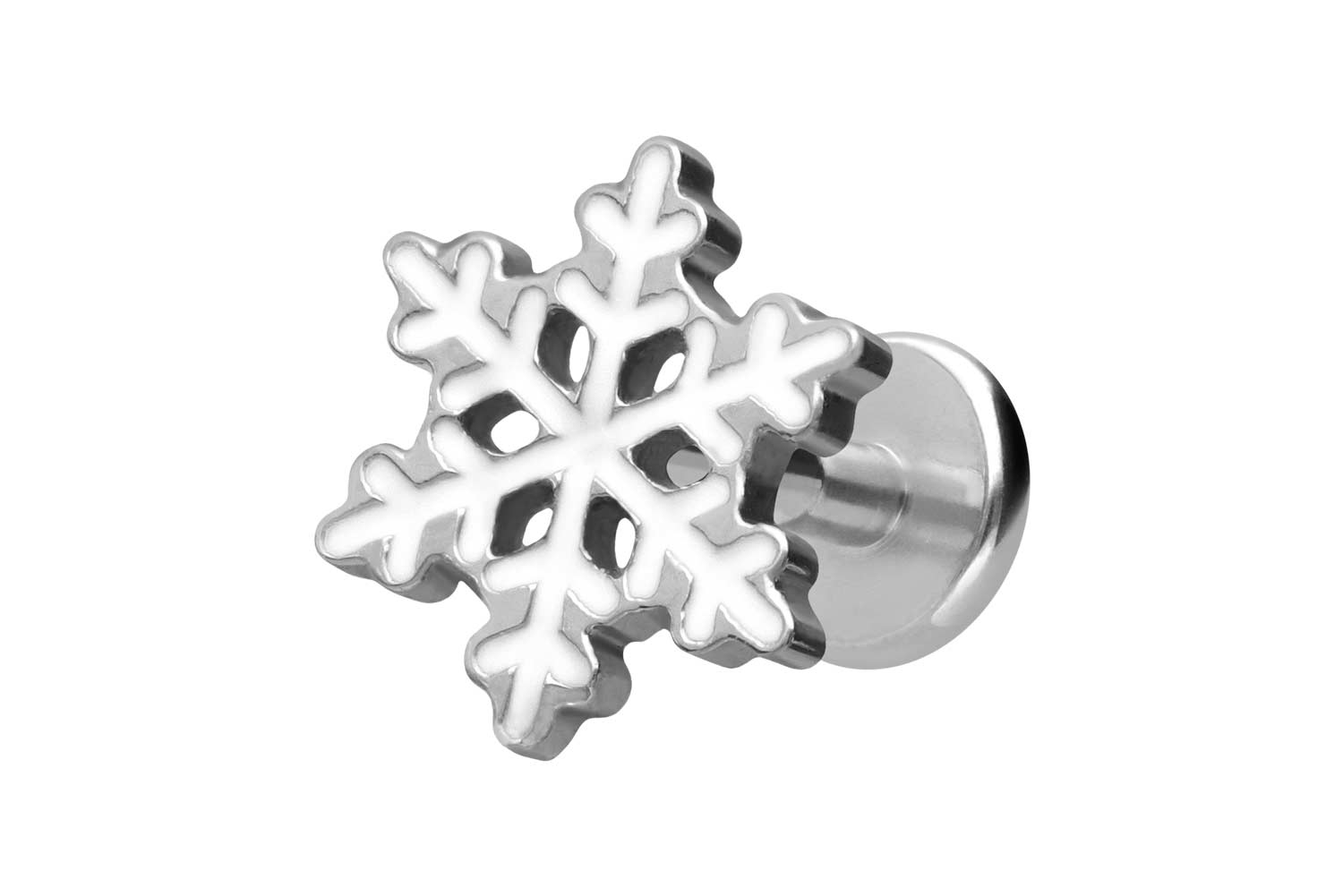 Titan Labret mit Innengewinde SCHNEEFLOCKE