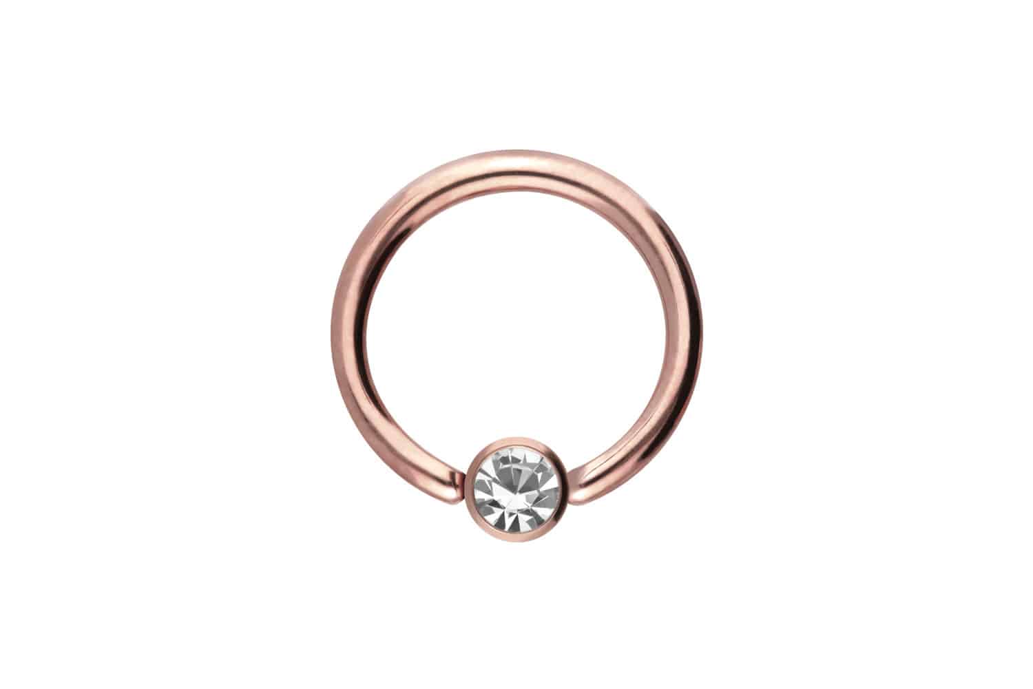 Surgical steel ball closure ring DISC + CRYSTAL