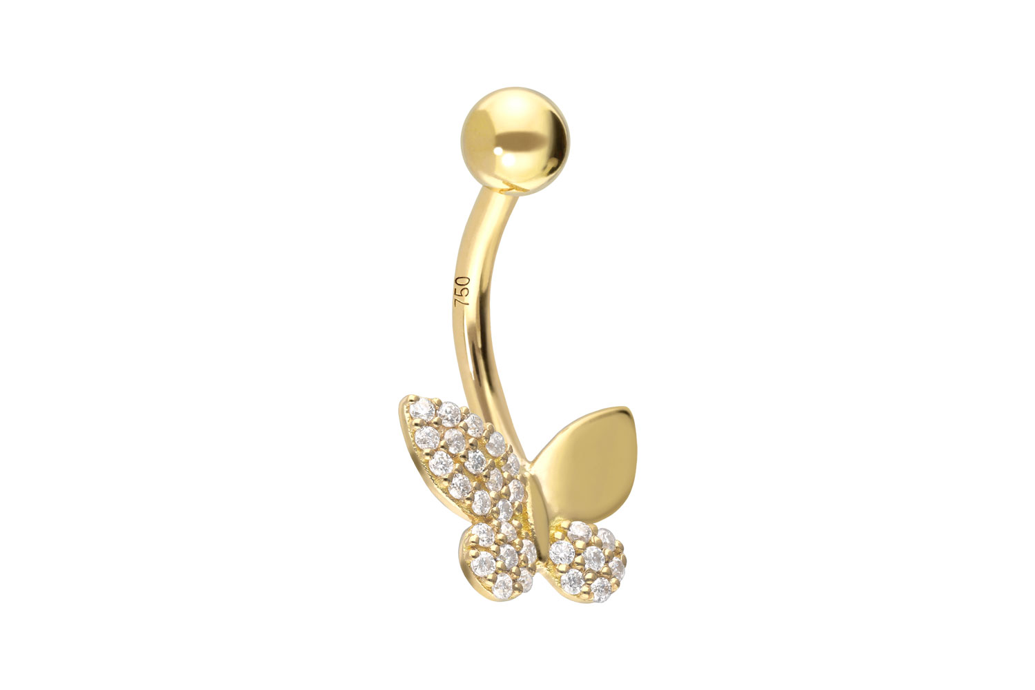 18 carat gold bananabell MOISSANITE BUTTERFLY