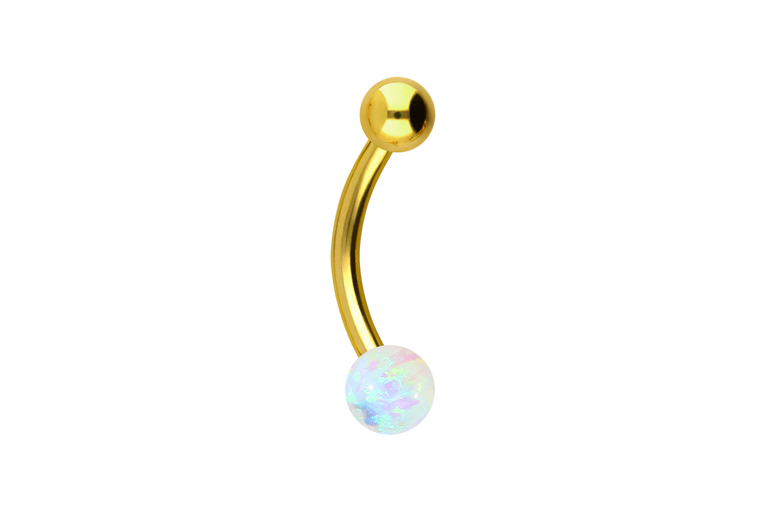 Chirurgenstahl Mini Bananabell SYNTHETISCHER OPAL + CHIRURGENSTAHL-KUGEL