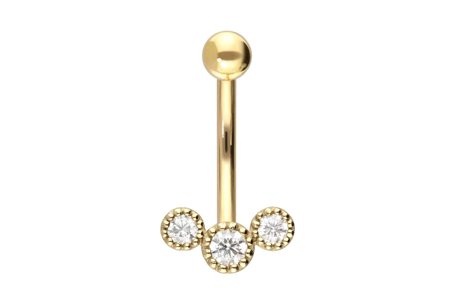 18 carat gold bananabell 3 SET MOISSANITES