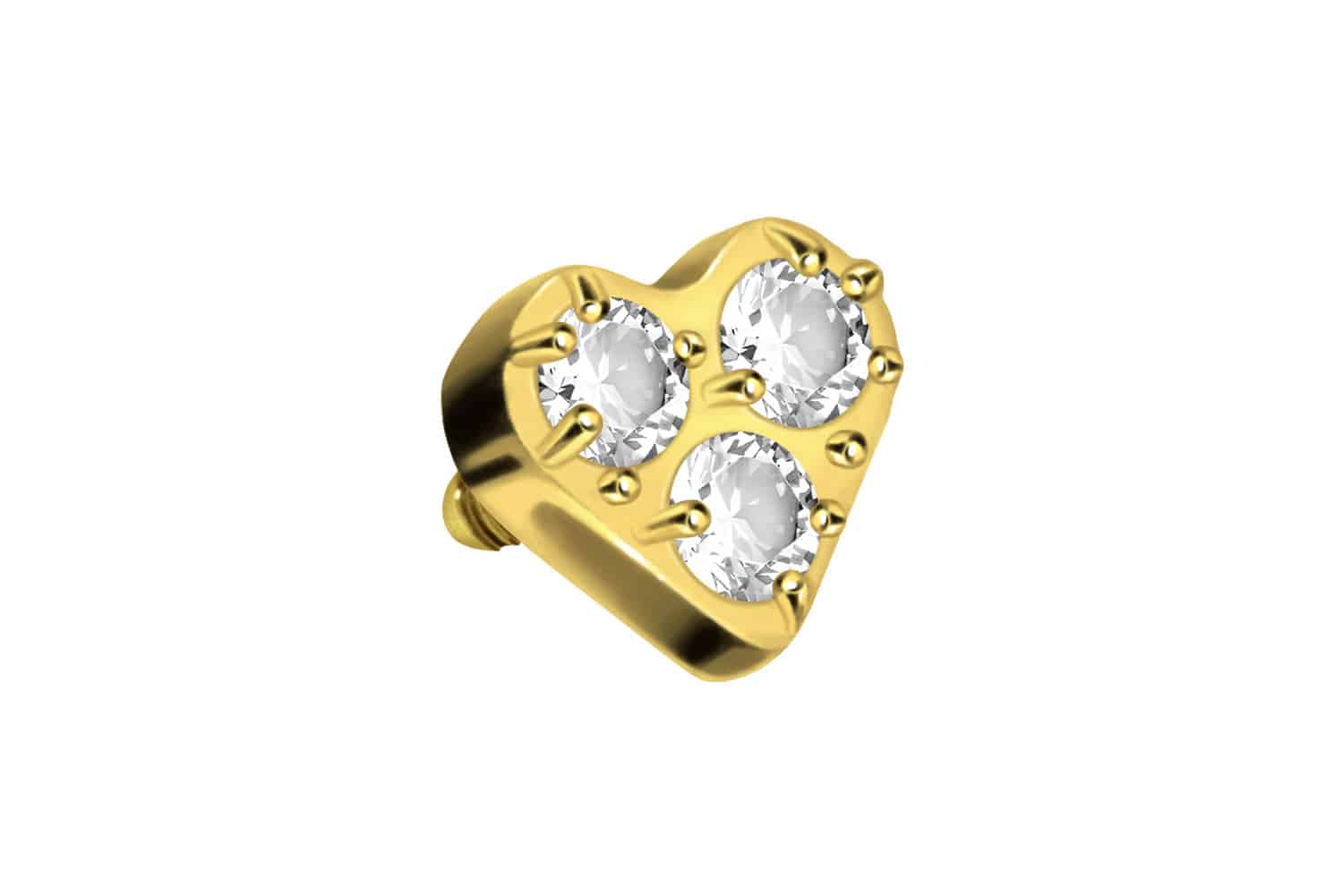 Titan Schraubaufsatz mit Außengewinde KRISTALLHERZ ++SALE++