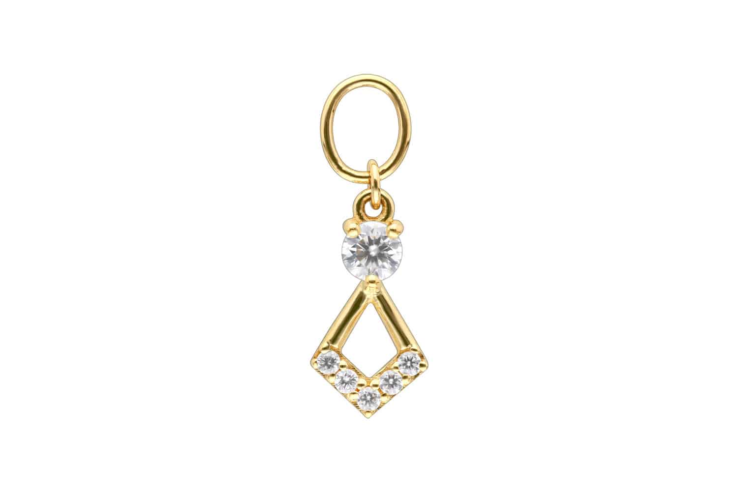 18 Karat Gold Anhänger für Clicker MOISSANIT-KRAWATTE