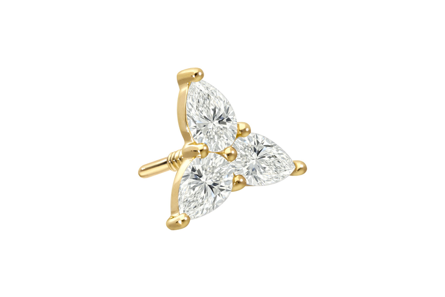 18 Karat Gold Schraubaufsatz mit Außengewinde DIAMANT-BLUME