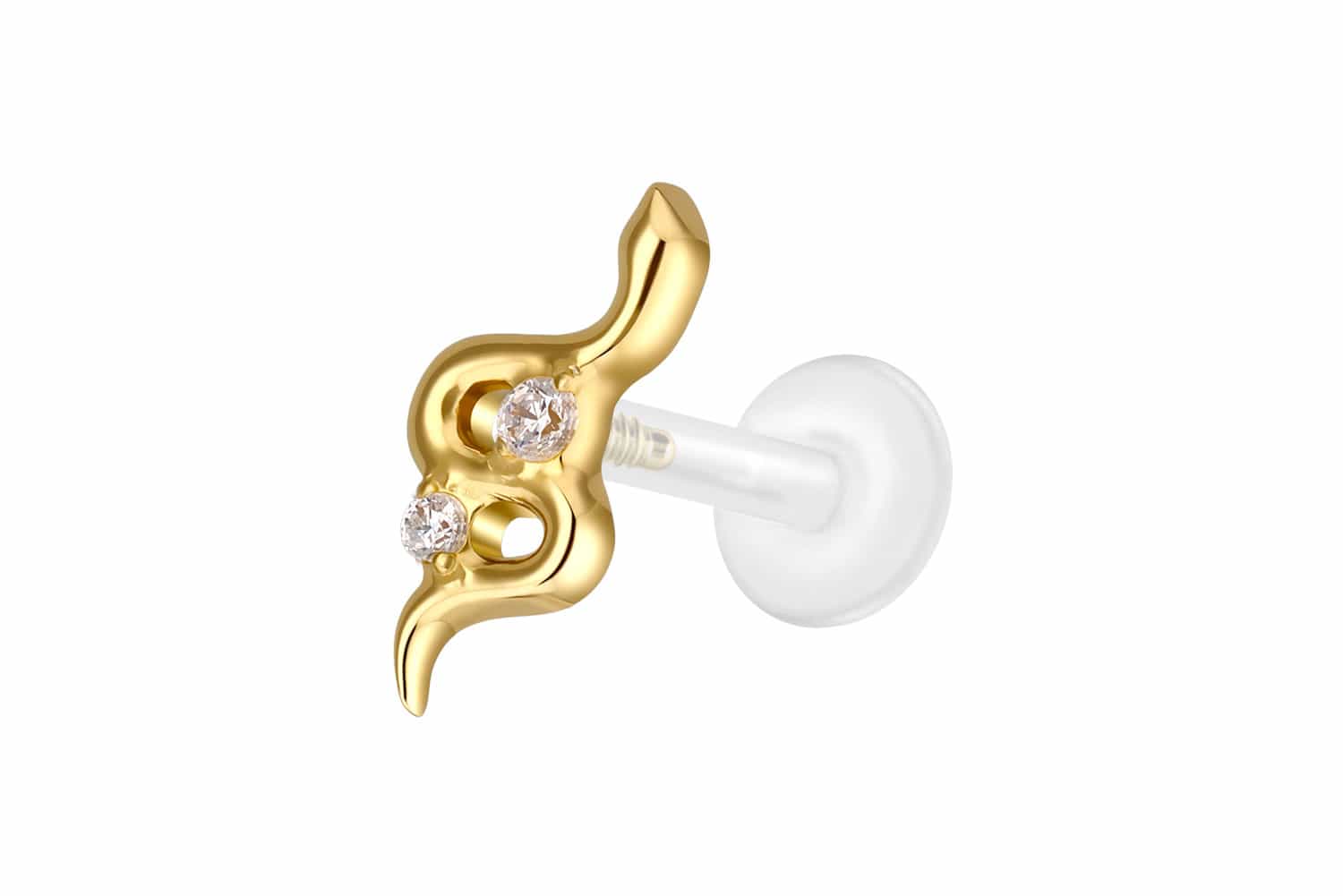 PTFE Labret mit Innengewinde + Titan-Aufsatz SCHLANGE