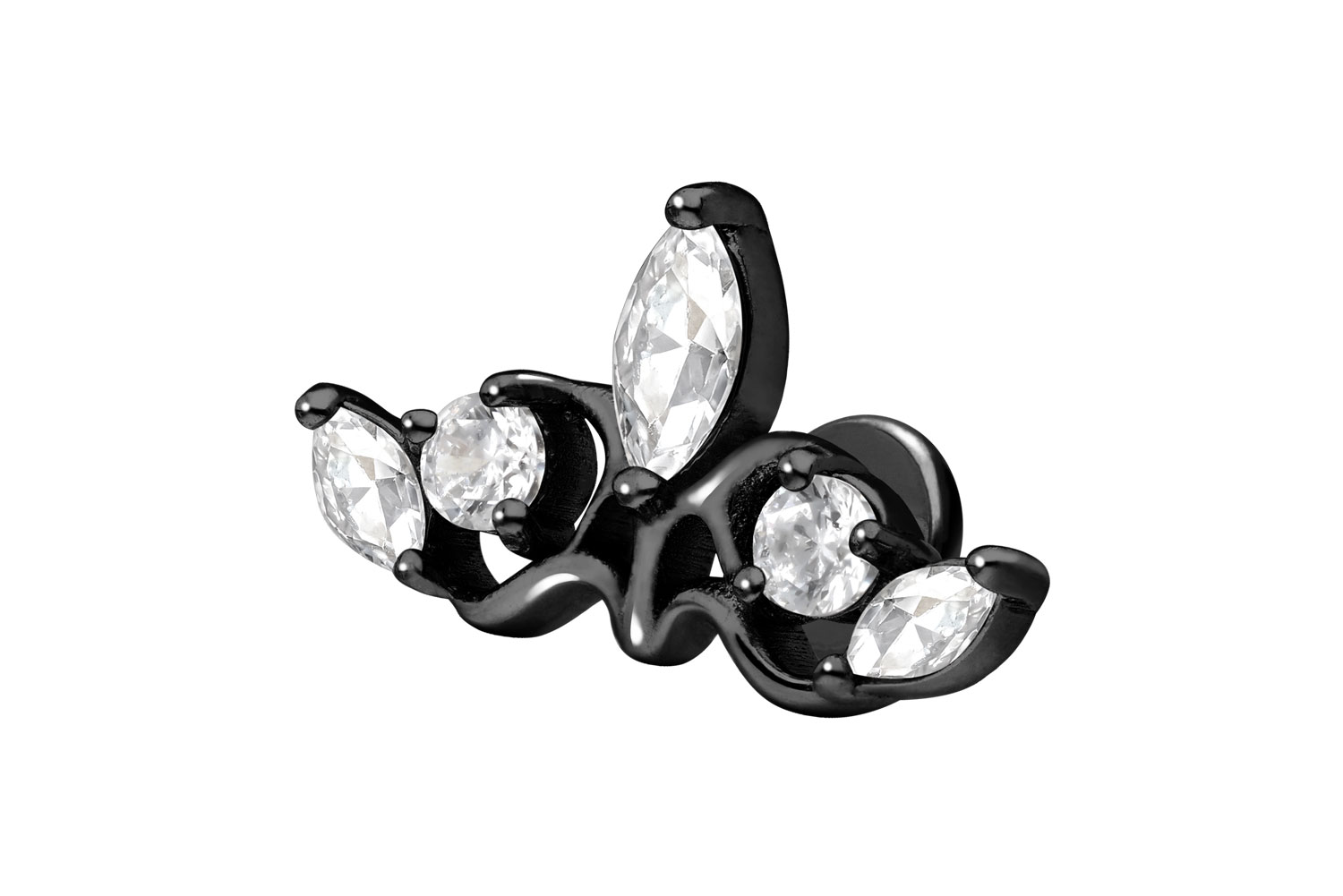 Titan Labret mit Innengewinde GOTISCHE KRONE