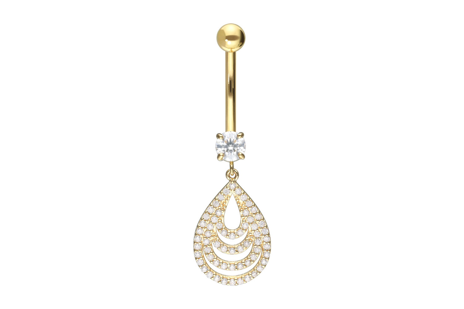 18 carat gold bananabell MOISSANITE PENDANT