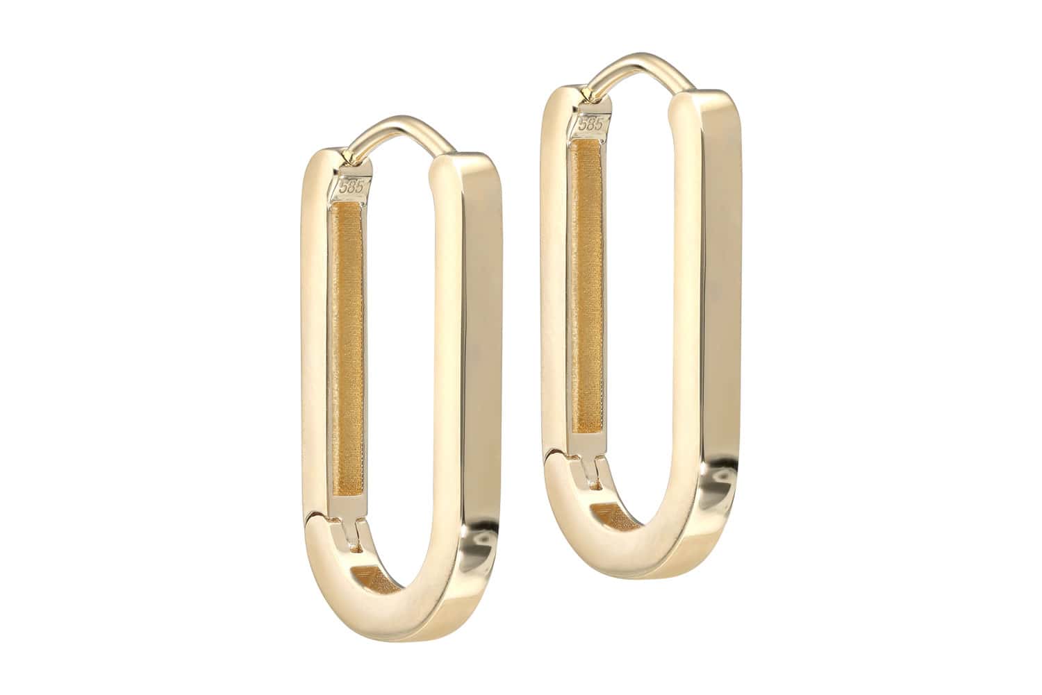14 Karat Gold Ohrclicker Creolen OVAL