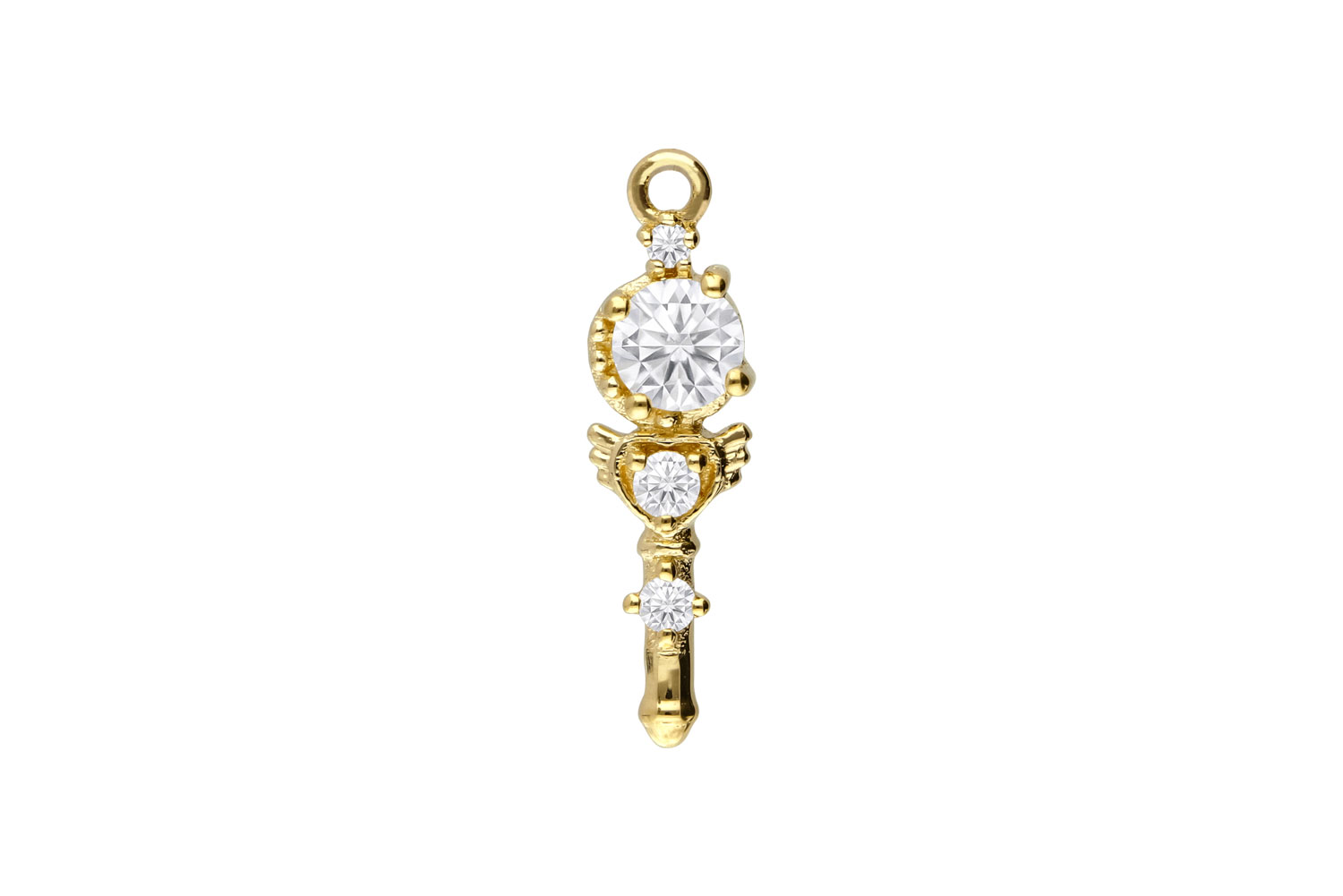 18 carat gold pendant for clickers MOISSANITE ROD