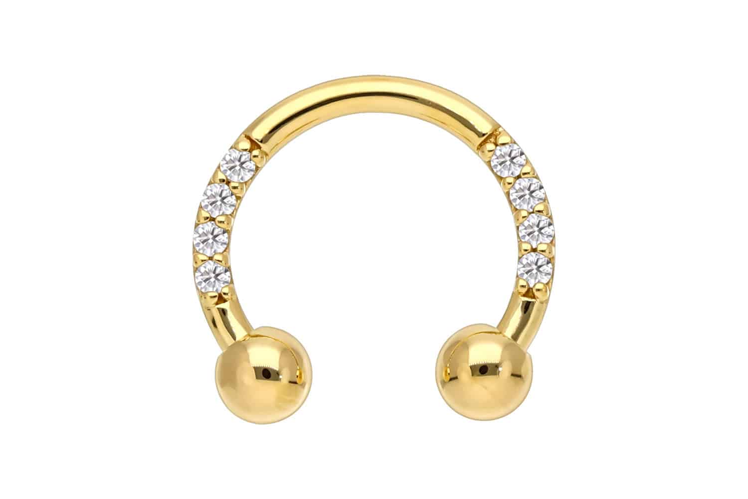 18 Karat Gold Hufeisenring EINGEFASSTE MOISSANITE