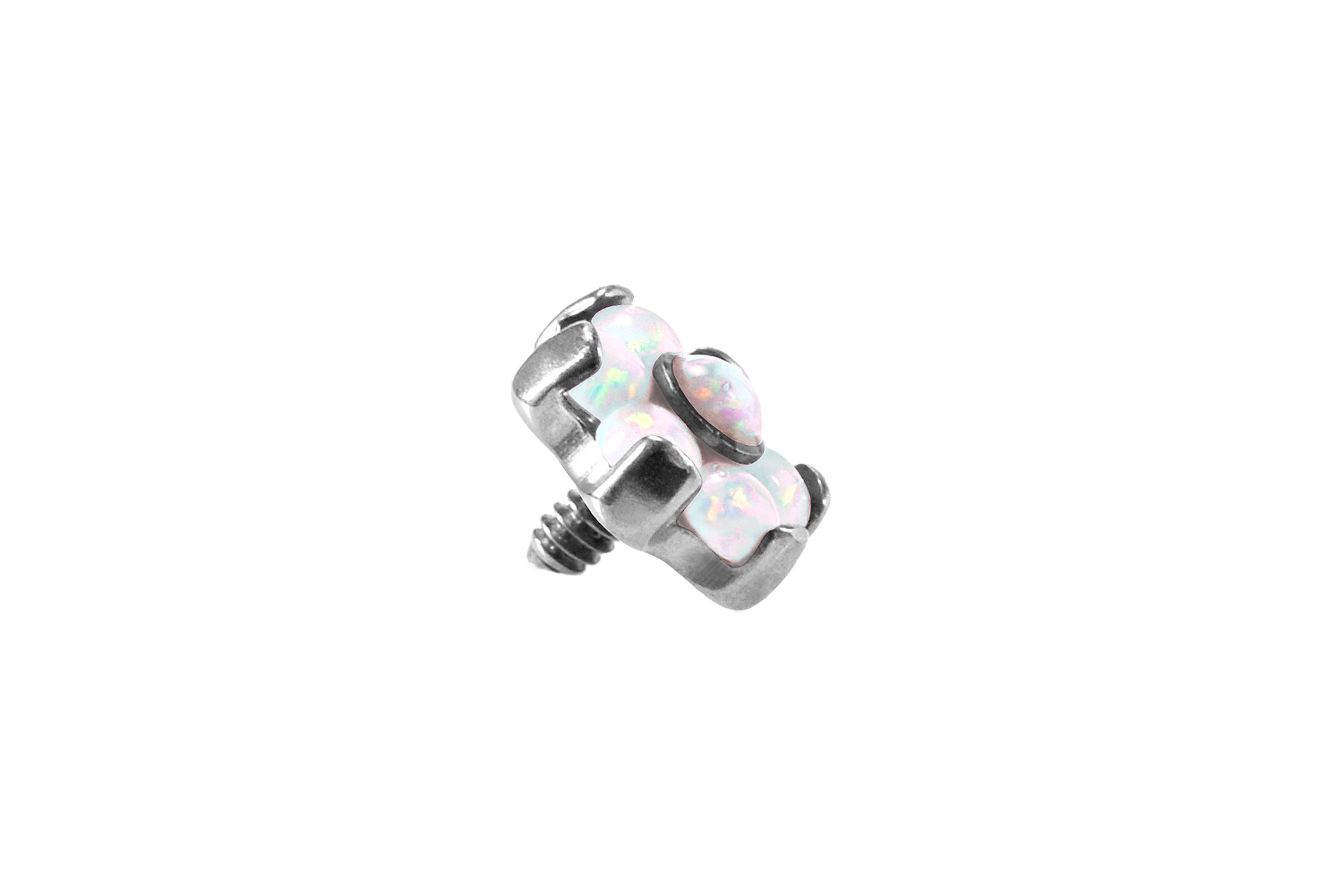Titan Dermal Anchoraufsatz BLUME MIT 7 SYNTHETISCHEN OPALEN ++SALE++