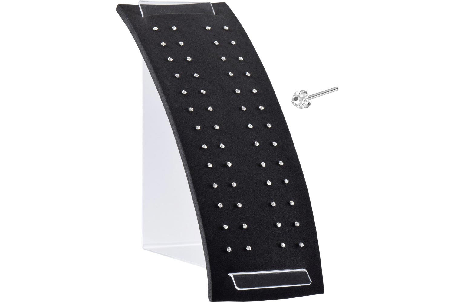 SET 925er SIlber Nasenstecker RUNDER KRISTALL - biegbar im Display