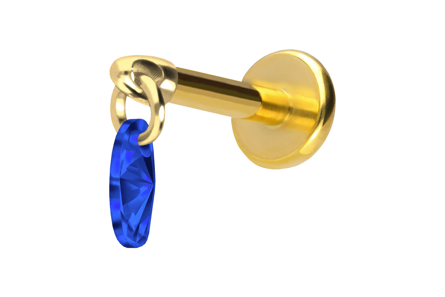 Titanium labret with push fit CRYSTAL OVAL