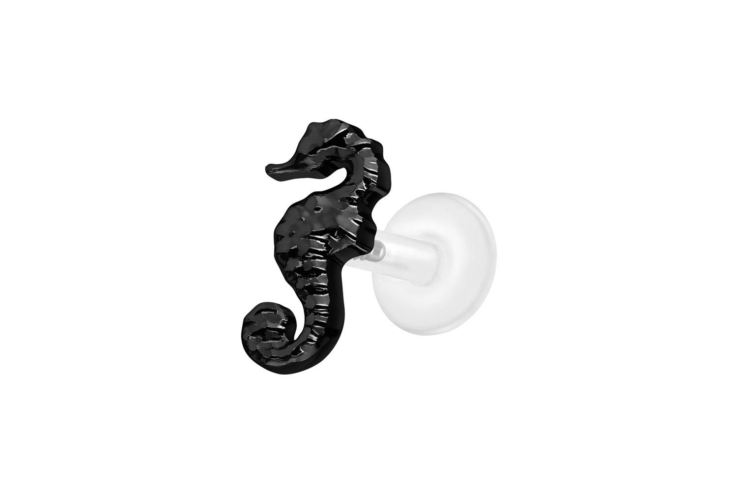 PTFE Labret mit Innengewinde + Titan-Aufsatz SEEPFERDCHEN