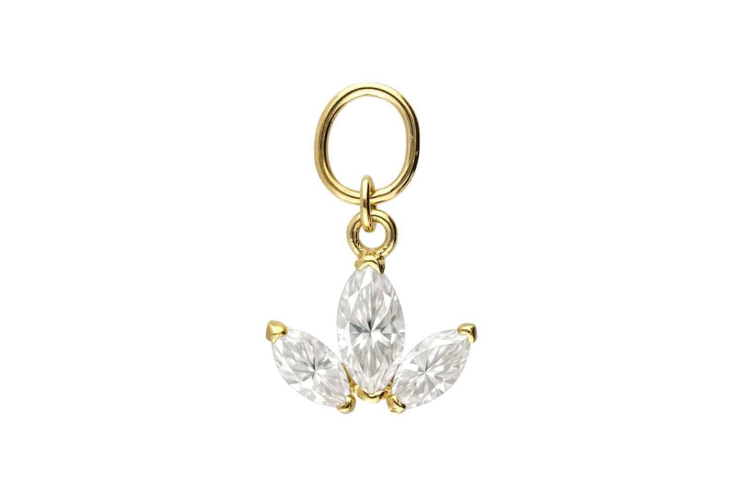 18 Karat Gold Anhänger für Clicker MOISSANIT-LOTUSBLÜTE