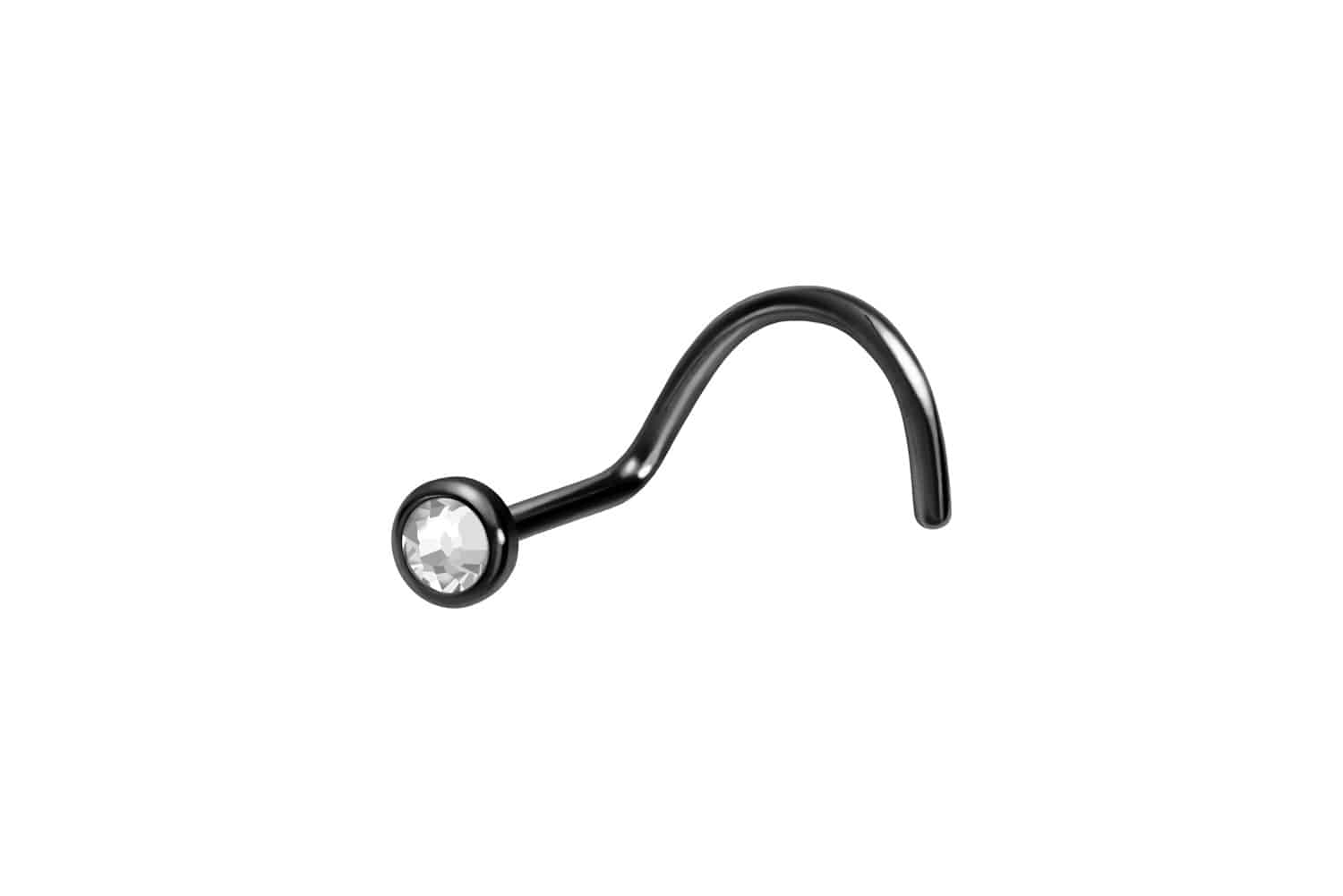 Titan Nasenstecker Spirale FLACHE KRISTALLDISC