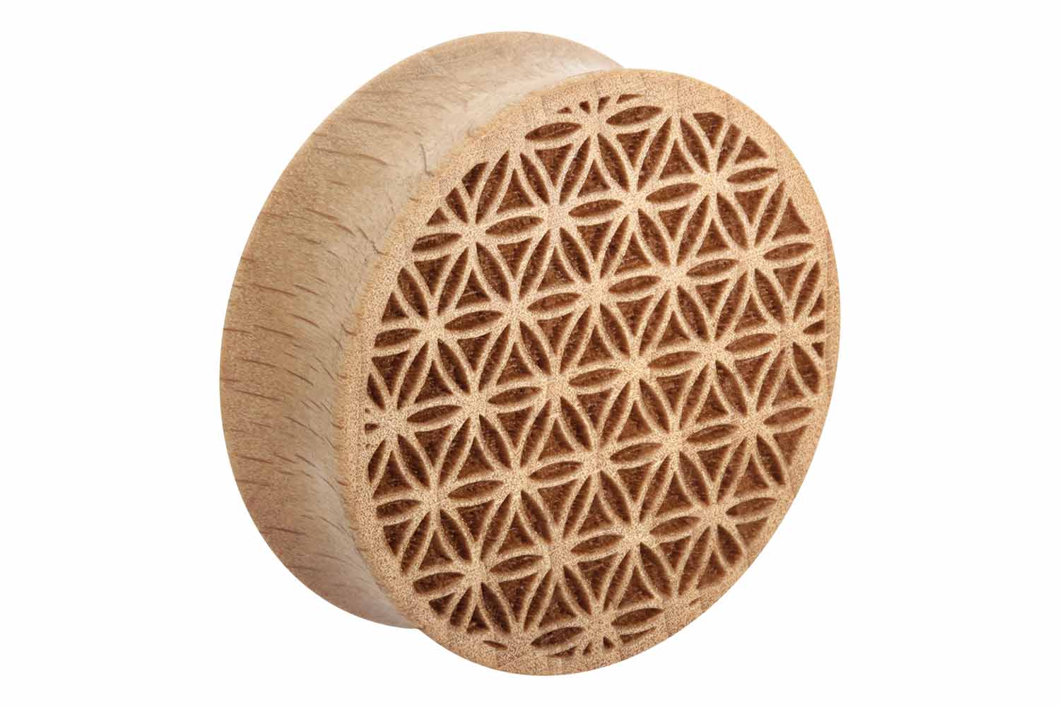 Holz Double Flared Plug BLUME DES LEBENS ++SALE++