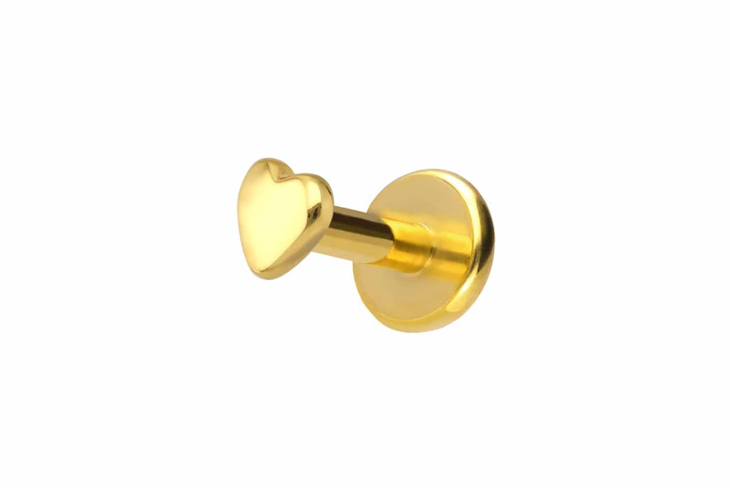 Titan Labret mit Innengewinde + 925er Silber Aufsatz HERZ