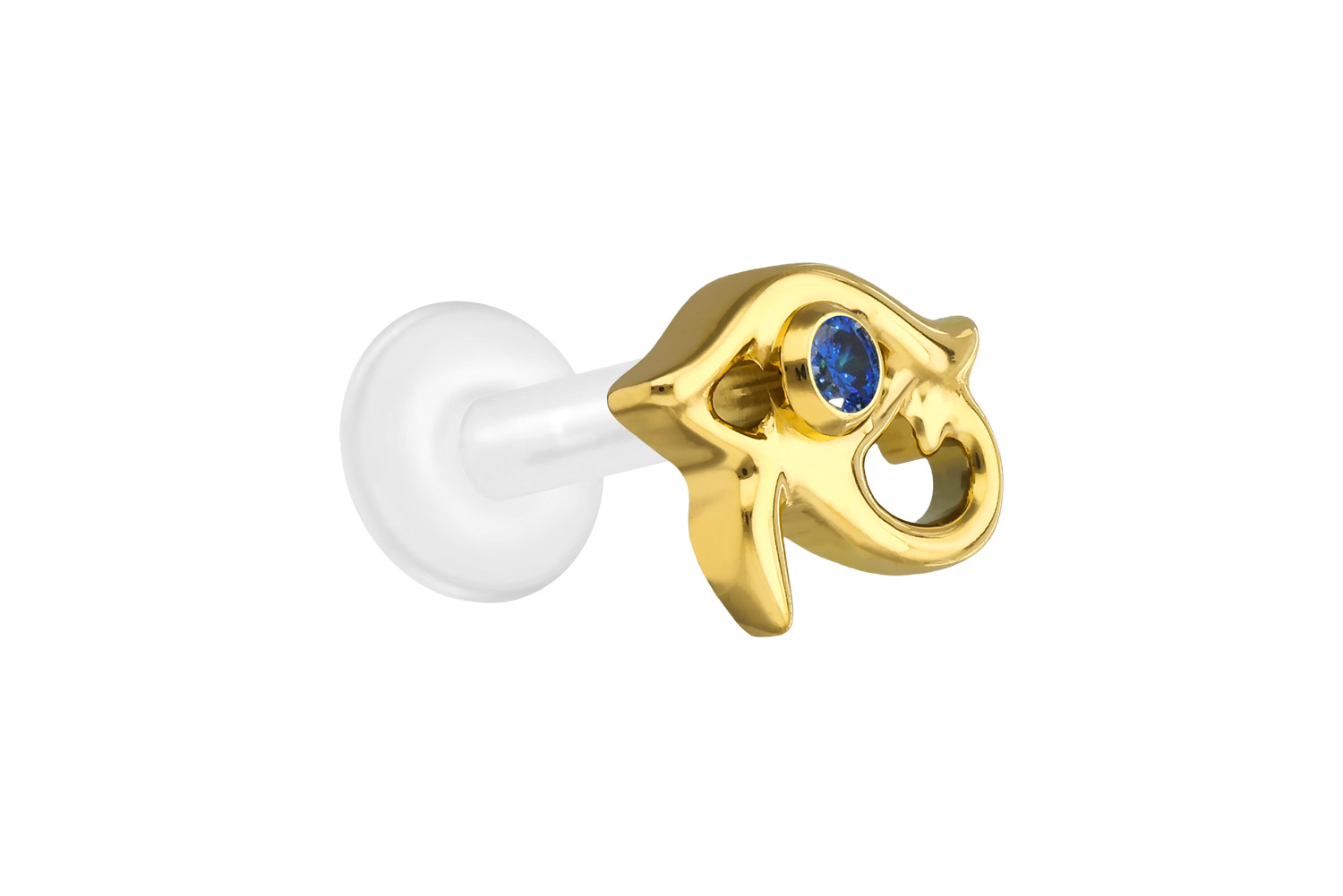 PTFE Labret mit Innengewinde + Titan-Aufsatz AUGE DES HORUS